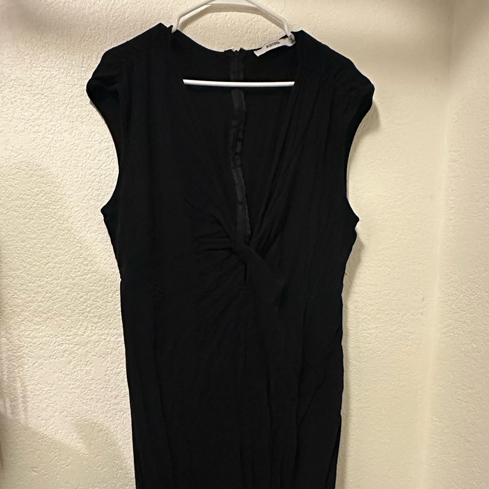 JustFab Plus Size Twist Front Jumpsuit